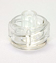 Male non-vented cap, clear. Material: K Resin. Model 1001