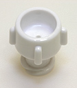 Female vented cap, white. Material: Polycarbonate. Model 1014