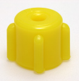 Male non-vented cap, yellow. Material: Polyethylene. Model 1258