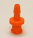 Female luer connector with barb O.D. .190, orange. Material: Polypropylene. Model 1720-02