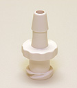 Female luer connector with barb O.D. .190, white. Material: Polyurethane. Model 1720-03