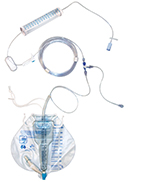 Dialy-Nate® Peritoneal Dialysis Set with One Luer Connector with expandable tubing Warming Coil. Single-use-designed for patients who require a one-time flush/fill, or who require sporadic PD (used with Baxter® Dialysate Bags). Model 4000557