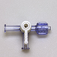 Two-way, three-port luer lock, stopcock, blue tint. Model 450-251