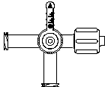 Four-way luer lock, stopcock, clear. Model 450-461